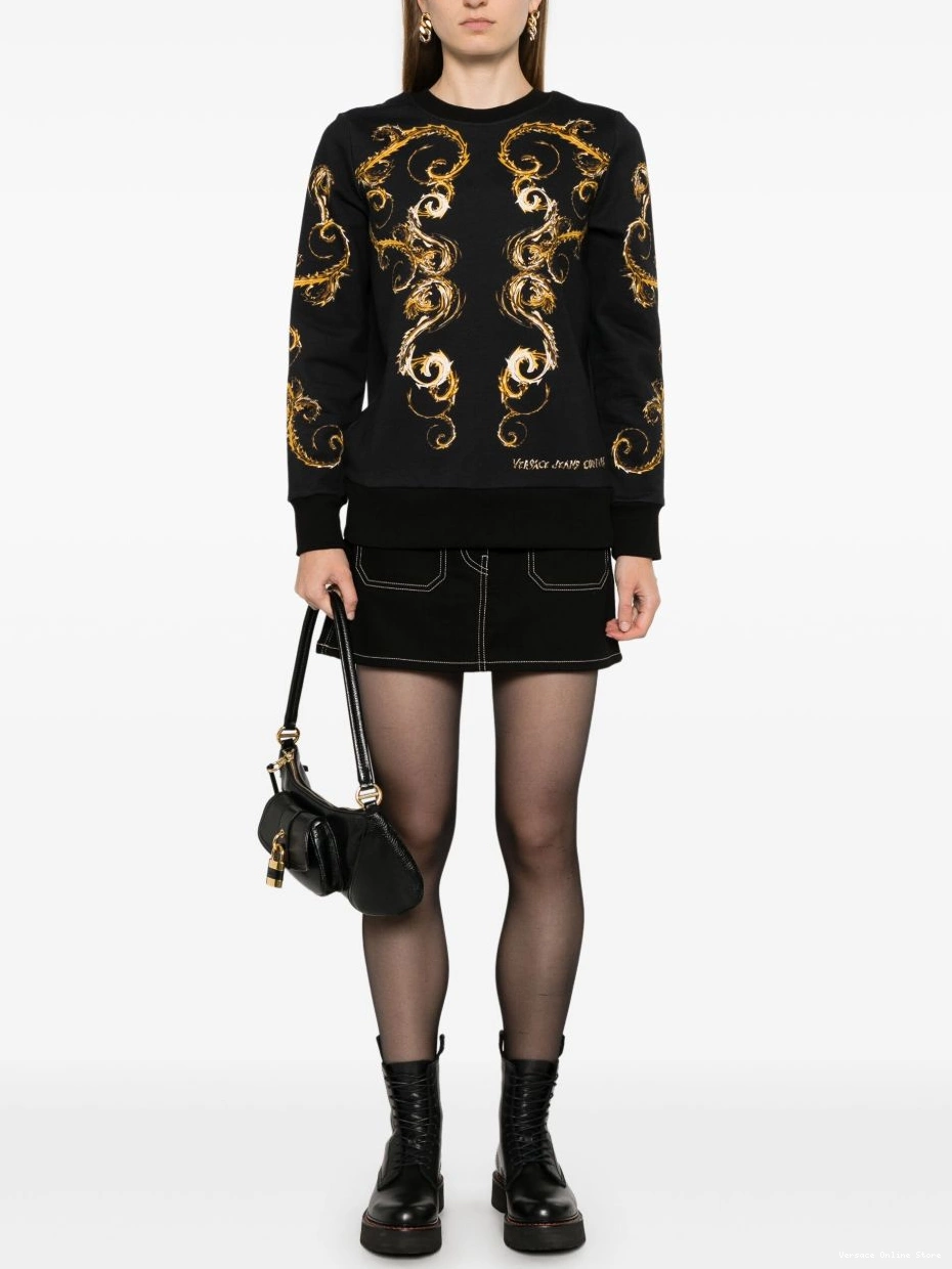 Cheap Couture Barocco-print Jeans Women Versace sweatshirt 0706